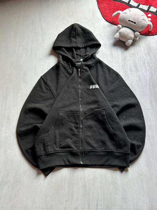 Black Essential Zip Hoodie