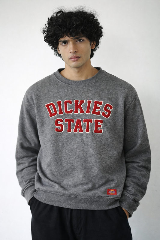 Grey Varsity Graphic Sweatshirt