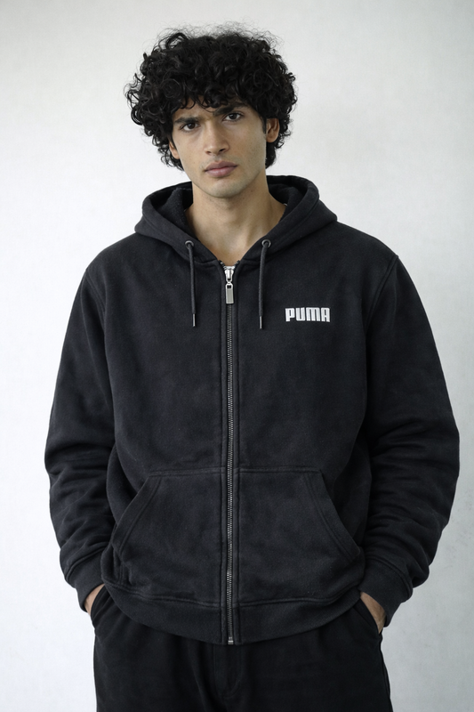 Black Essential Zip Hoodie
