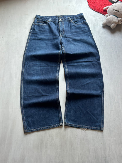 Dark Blue Classic Wide-Leg Denim - (XL)