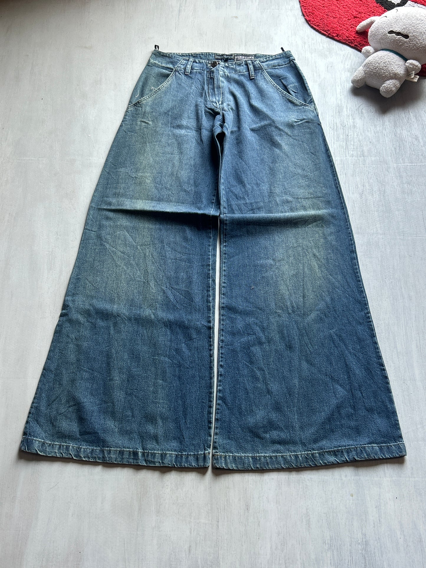 Dark Blue Ultra Wide-Leg Denim - (S)