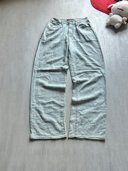 Light Blue Straight-Leg High-Waist Denim - (XS)