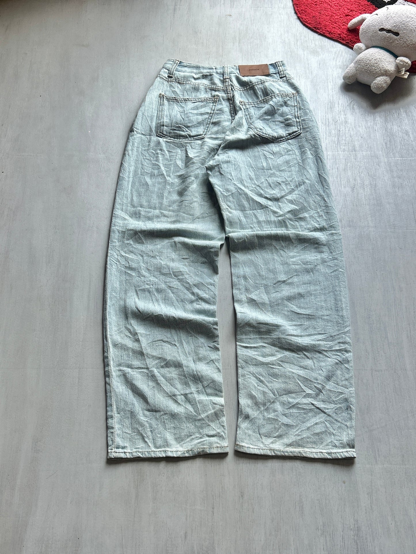 Light Blue Straight-Leg High-Waist Denim - (XS)