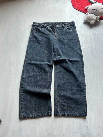 Charcoal Grey Straight-Leg High-Waist Denim - (L)
