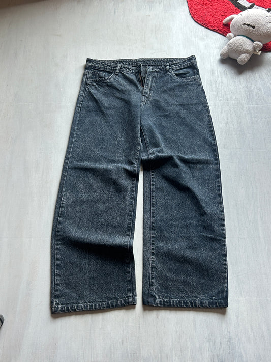 Charcoal Grey Straight-Leg High-Waist Denim - (L)