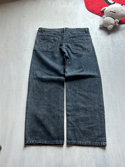 Charcoal Grey Straight-Leg High-Waist Denim - (L)