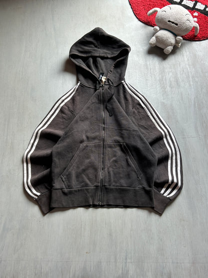 Black Stripe Zip-Up Hoodie