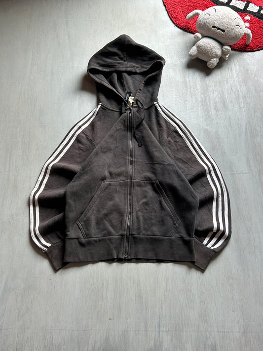 Black Stripe Zip-Up Hoodie