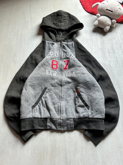 Grey &amp; Black Varsity Zip Hoodie