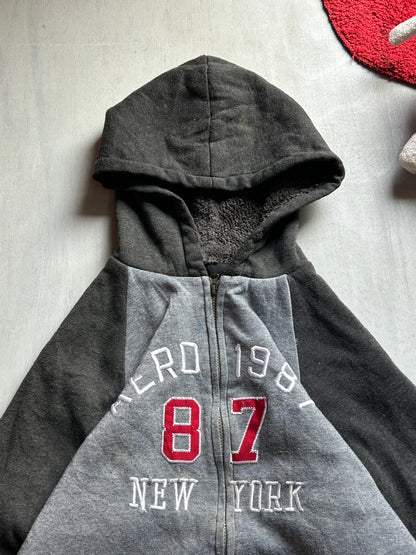 Grey &amp; Black Varsity Zip Hoodie