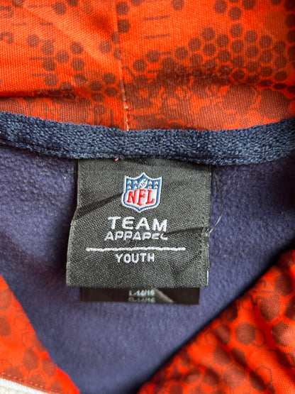 Navy Contrast Panel Graphic Hoodie