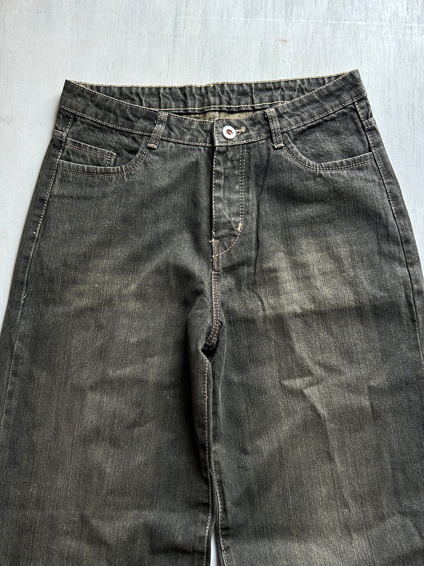 Washed Charcoal Black Baggy Fit Jeans