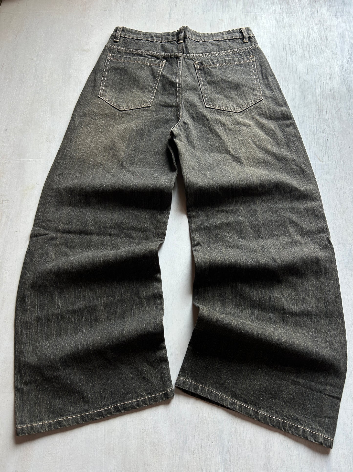 Washed Charcoal Black Baggy Fit Jeans
