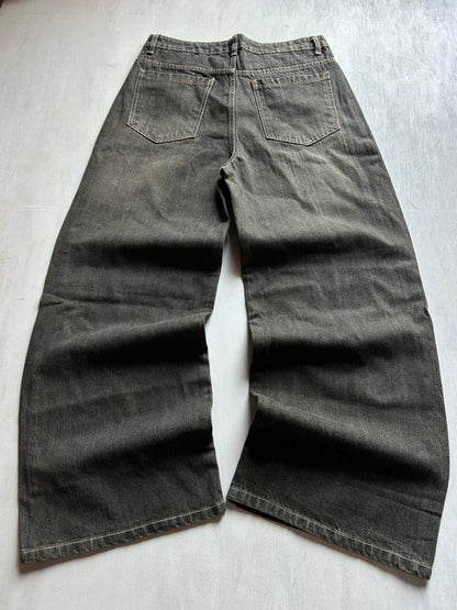 Washed Charcoal Black Baggy Fit Jeans