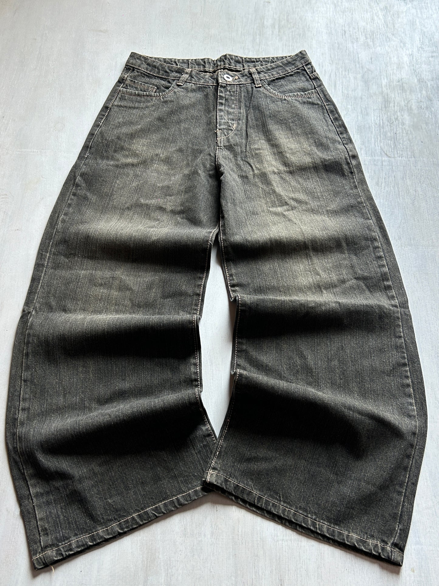 Washed Charcoal Black Baggy Fit Jeans