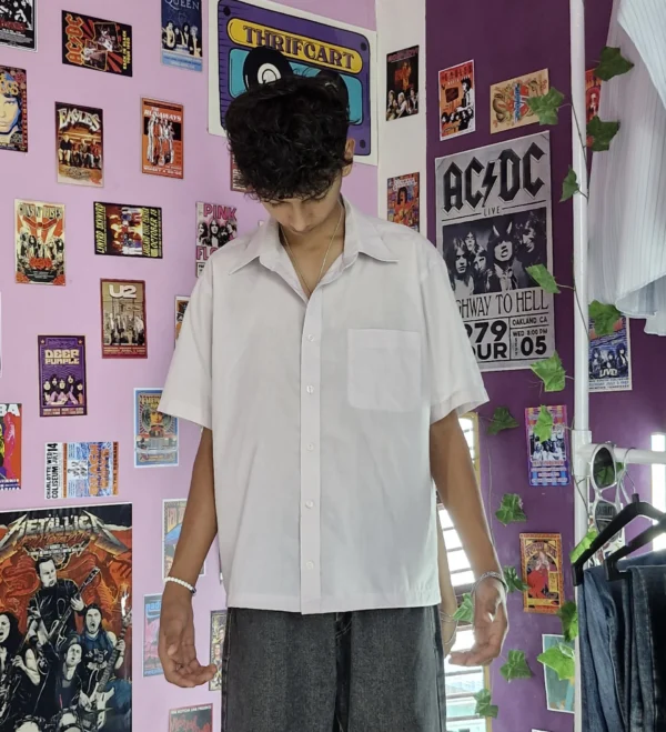 Dusty Pink Cuban Boxy Shirt - (L)