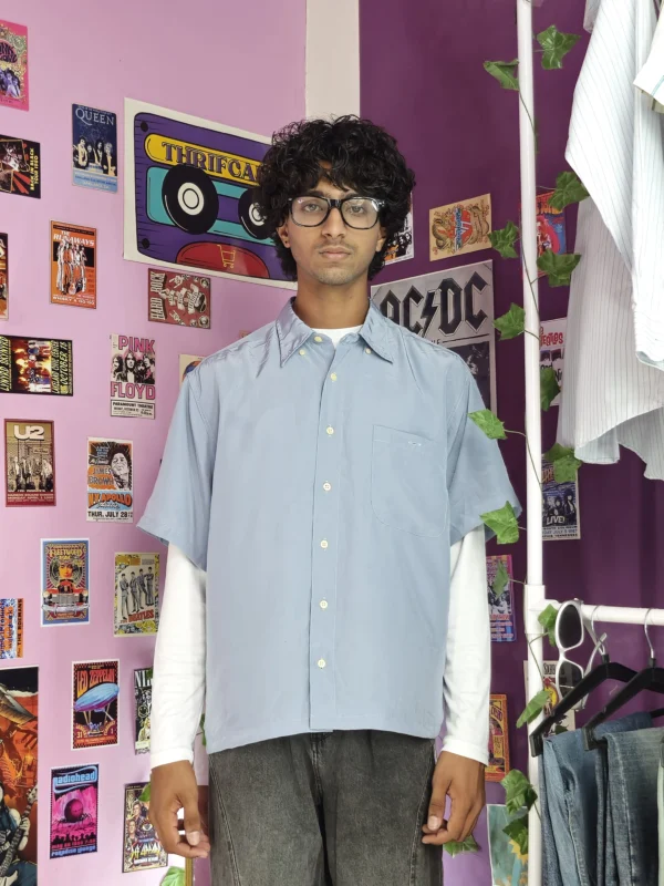 Steel Sky Satin Shirt - (XXL)