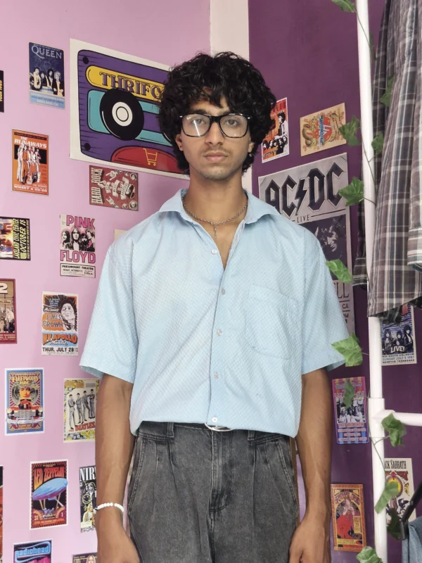 Blue Mirage Micro-Check Shirt - (S)
