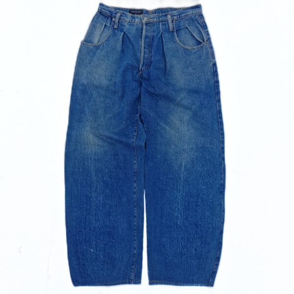 Vintage Pleat Boss Baggy Jeans – Sky Wash - (L)