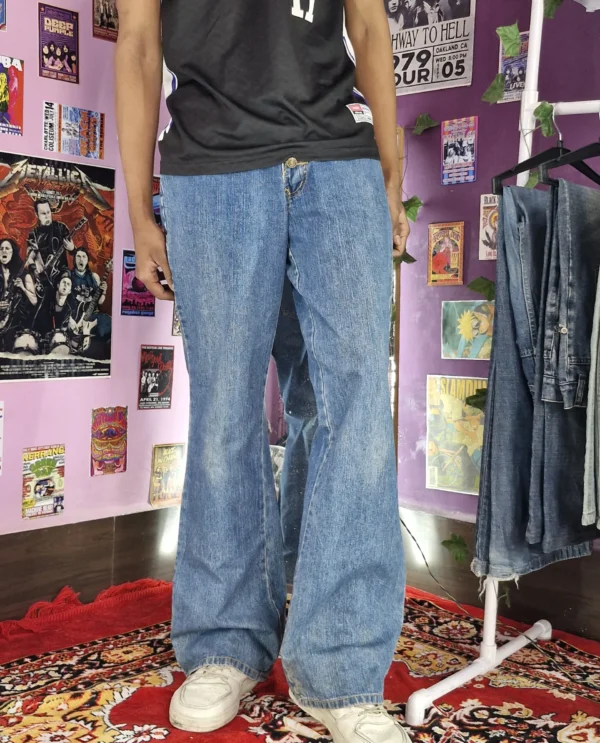 Sidewalk Swagger Baggy Jeans – Thrift Blue Edition - (S)