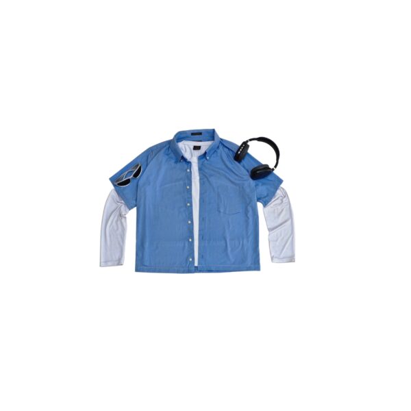 "Blue Echo" Layered Sleeve Shirt - (M)