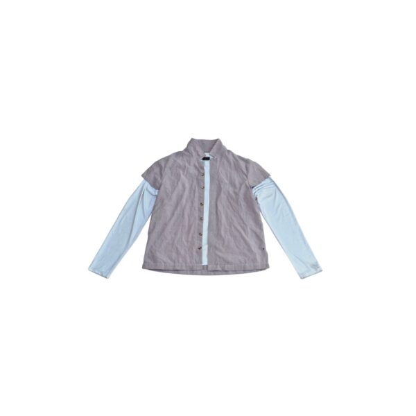 Mauve Mist Layered Button-Up Shirt - (XS)