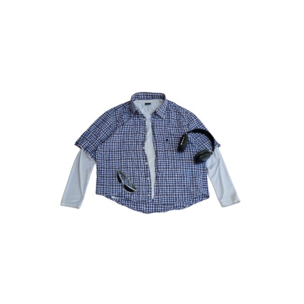 Navy Drift Layered Flannel Shirt - (XL)