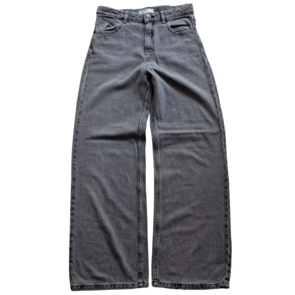 Ash Grey Wide-Leg Jeans - (M)