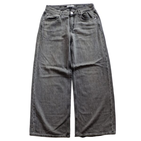 Ash Grey Wide-Leg Jeans - (M)