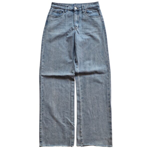 Raw Hem Straight-Leg Jeans - (S)