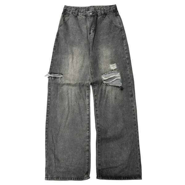 Riot Distressed Wide Jeans - (S)