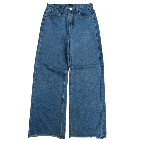 Retro Raw-Edge Wide Jeans - (S)