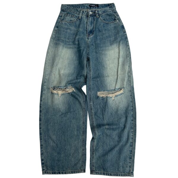 Vintage Ripped Baggy Jeans - (XS)