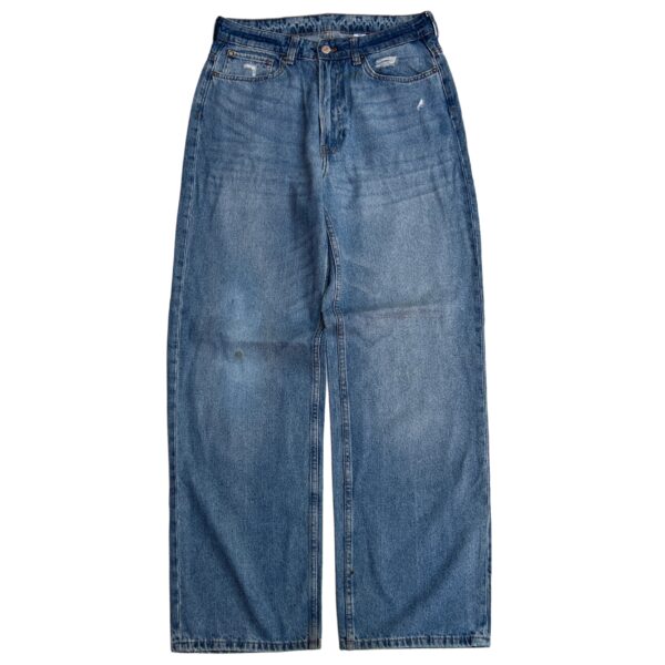 Relaxed Fit Dark Wash Wide-Leg Jeans - (M)