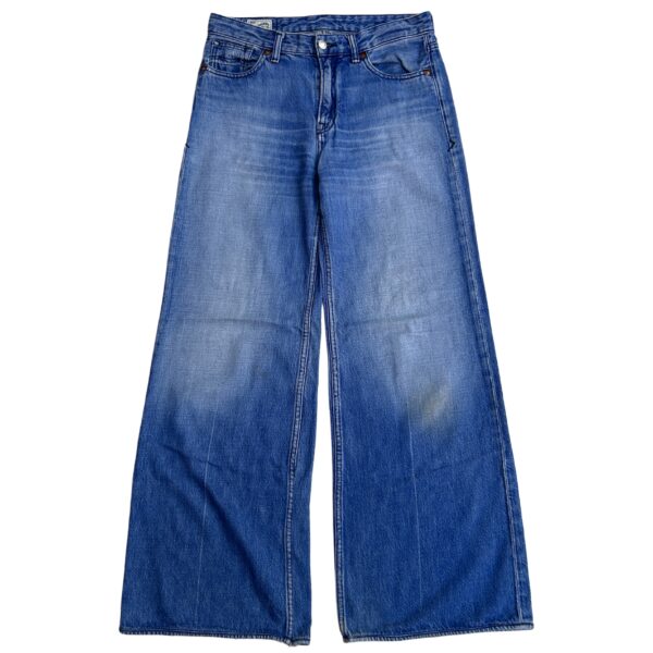 Vintage Blue Flared Wide-Leg Jeans - (M)