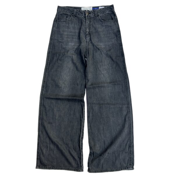 FRANK STONE Charcoal Black Wide-Leg Jeans - (S)